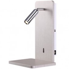 Φωτιστικό Τοίχου LED 3W 230V 240lm Θερμό Φως με θύρα USB Γκρί 6264